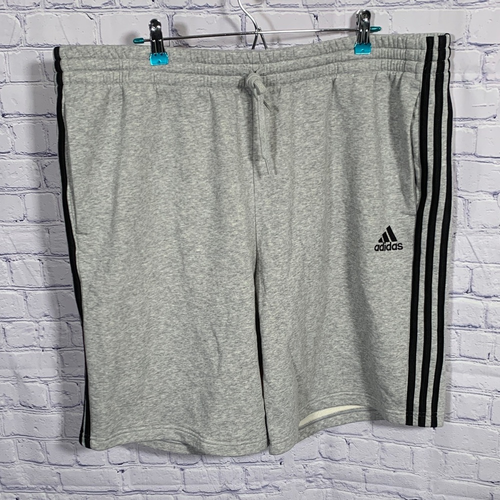 Adidas Men Essentials Fleece Sweatshorts Gray Black Sz 3XL Athleisure Loungewear